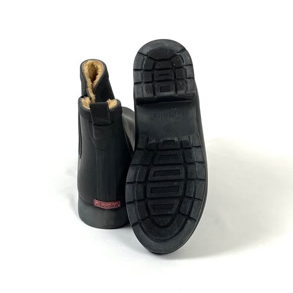 New Chooka Delridge Black Chelsea Faux Fur Waterproof Ankle Boot 8 - Picture 8 of 14